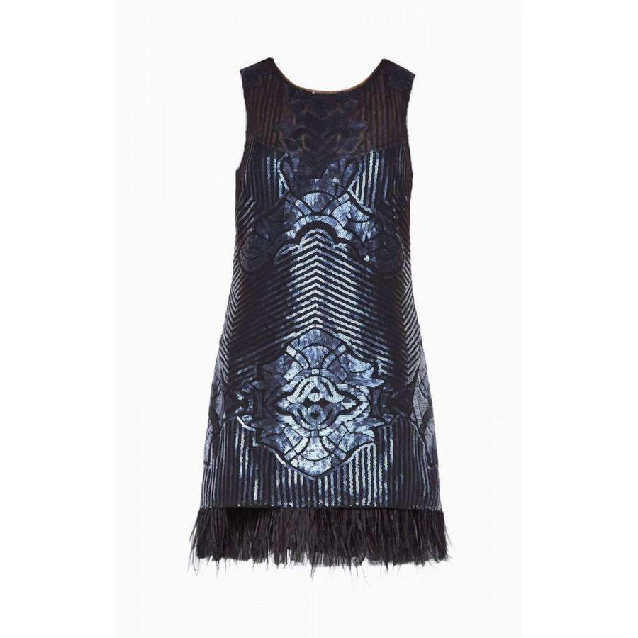 BCBGMAXAZRIA-Caterina Sequin Feather Dress - Runway Catalog