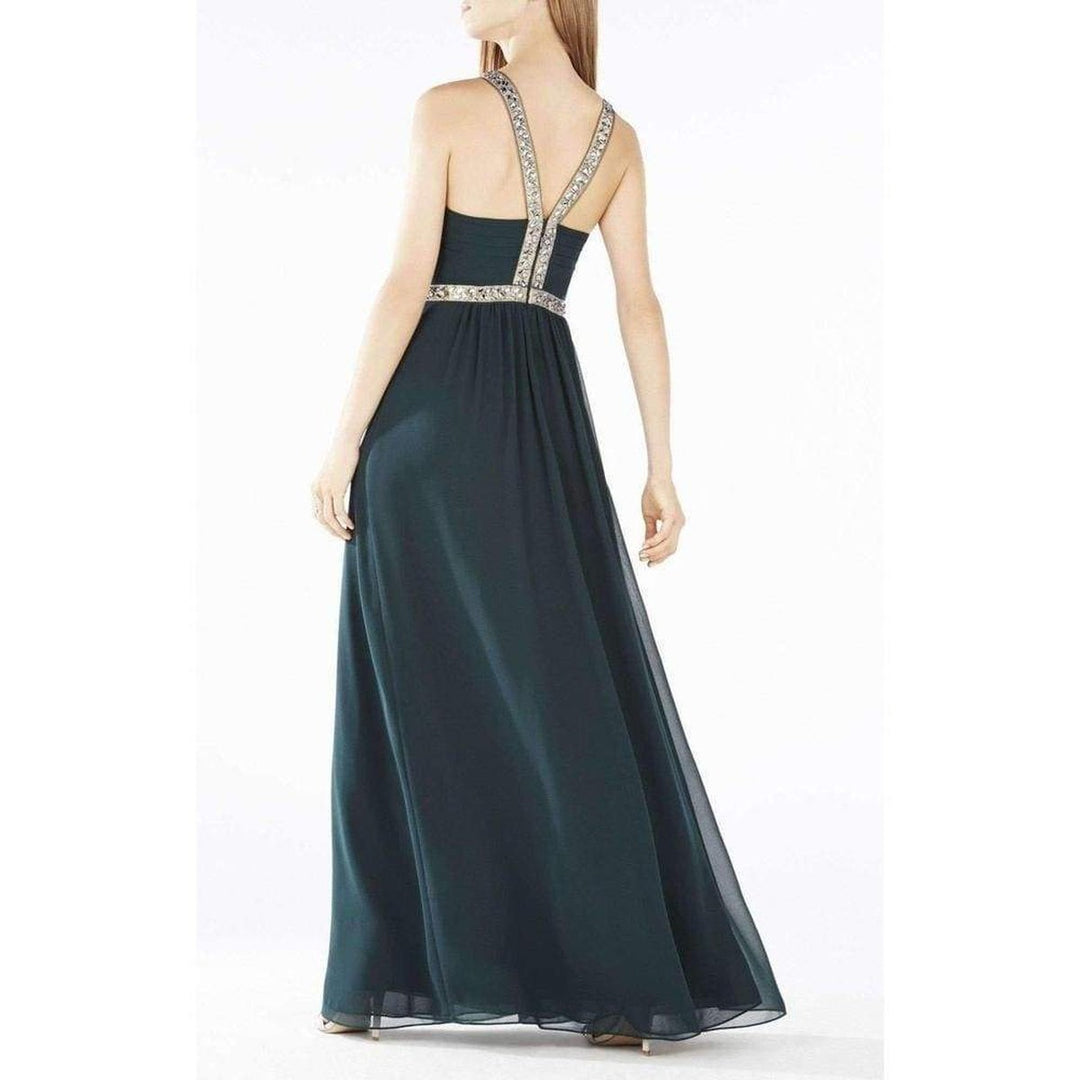 Celestine Beaded Halter Gown Dress