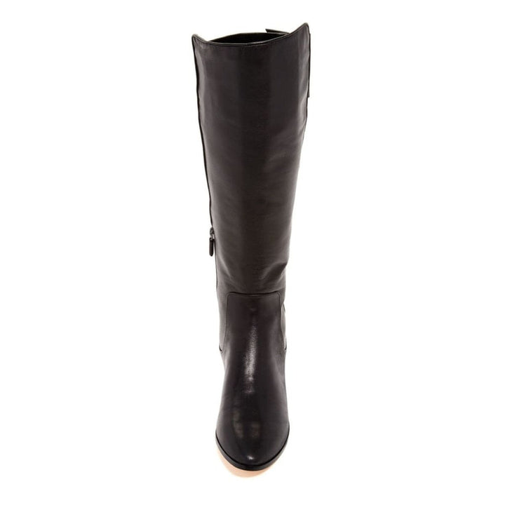 Central Black Leather Riding Boots