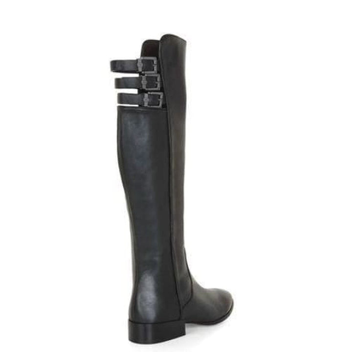 Central Black Leather Riding Boots
