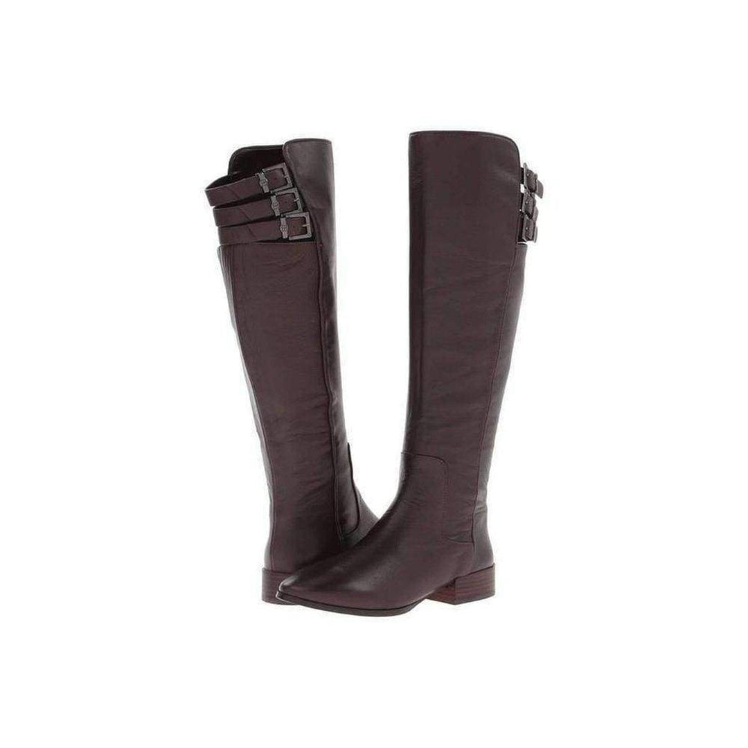 BCBGMAXAZRIA-Central Brown Leather Riding Boots - Runway Catalog