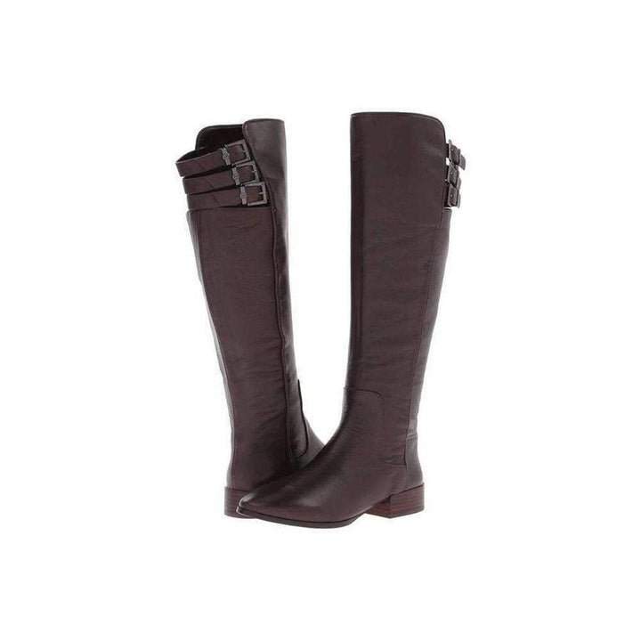 BCBGMAXAZRIA-Central Brown Leather Riding Boots - Runway Catalog