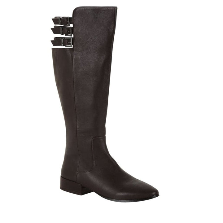 BCBGMAXAZRIA-Central Brown Leather Riding Boots - Runway Catalog