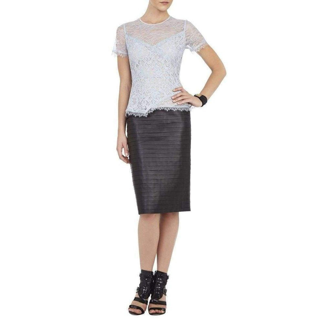 Cindee Sheer Short Sleeve Peplum Top
