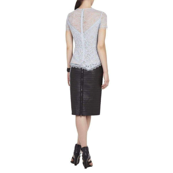 Cindee Sheer Short Sleeve Peplum Top