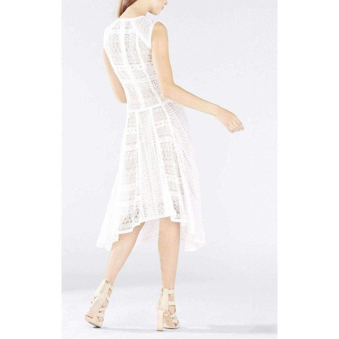 Claudette Lace Blocked Scarf Hem Dress