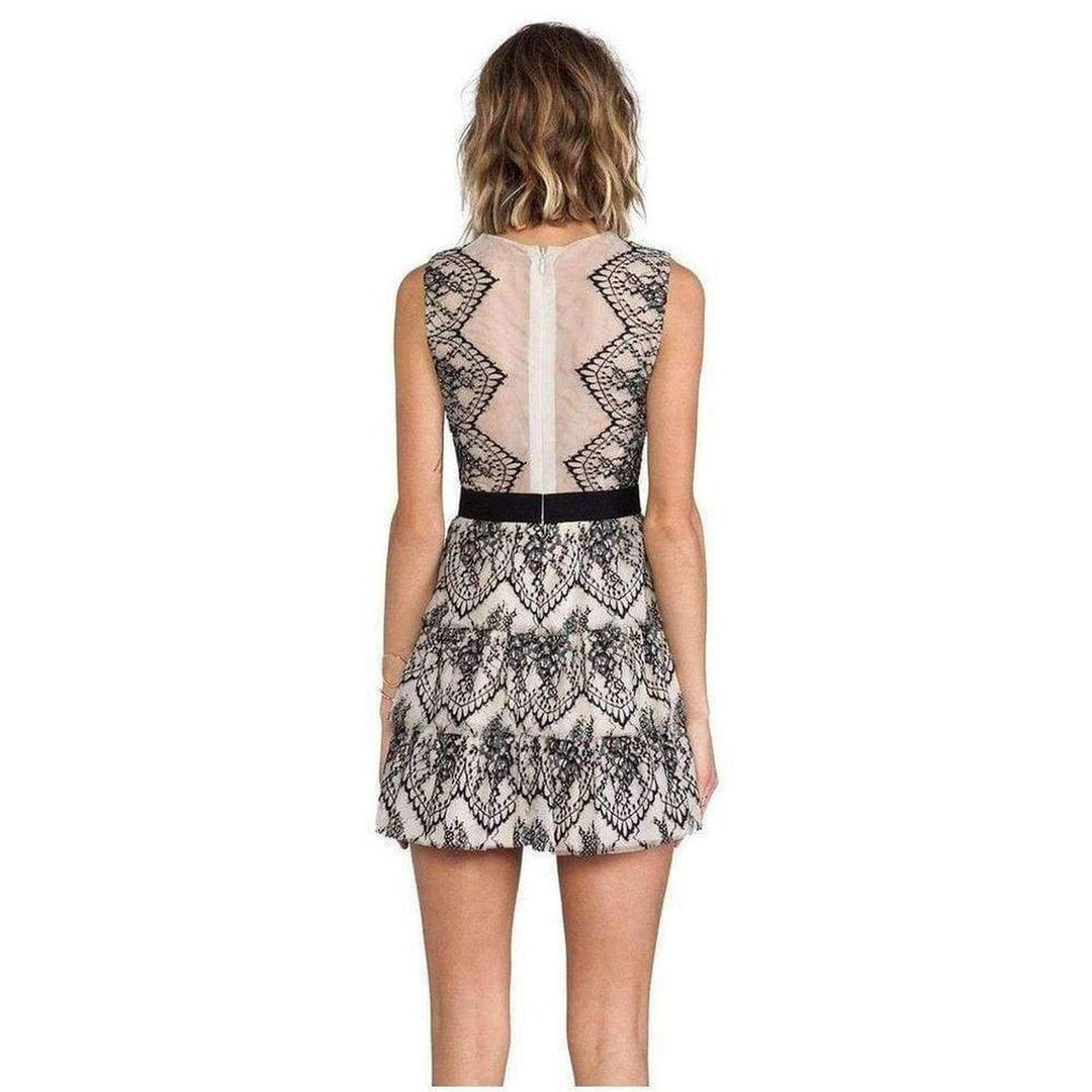 Sleeveless Scalloped Lace Dress
