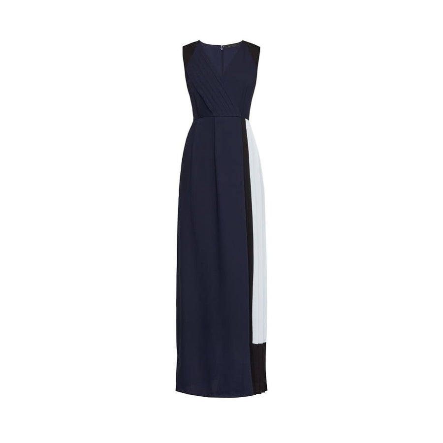BCBGMAXAZRIA-Colorblocked Faux Wrap Jumpsuit - Runway Catalog