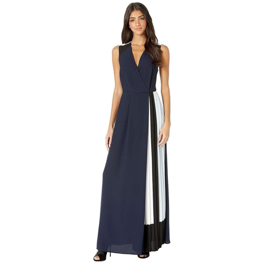 Colorblocked Faux Wrap Jumpsuit