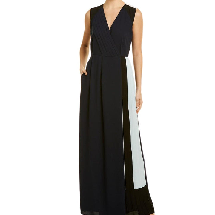 Colorblocked Faux Wrap Jumpsuit