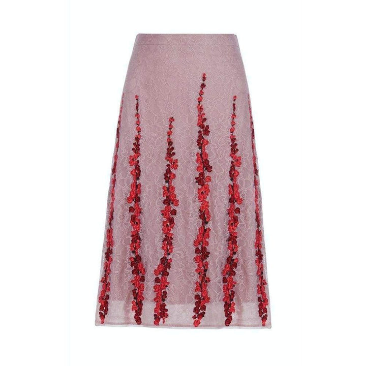 BCBGMAXAZRIA-Condella Floral Embroidered Midi Skirt - Runway Catalog