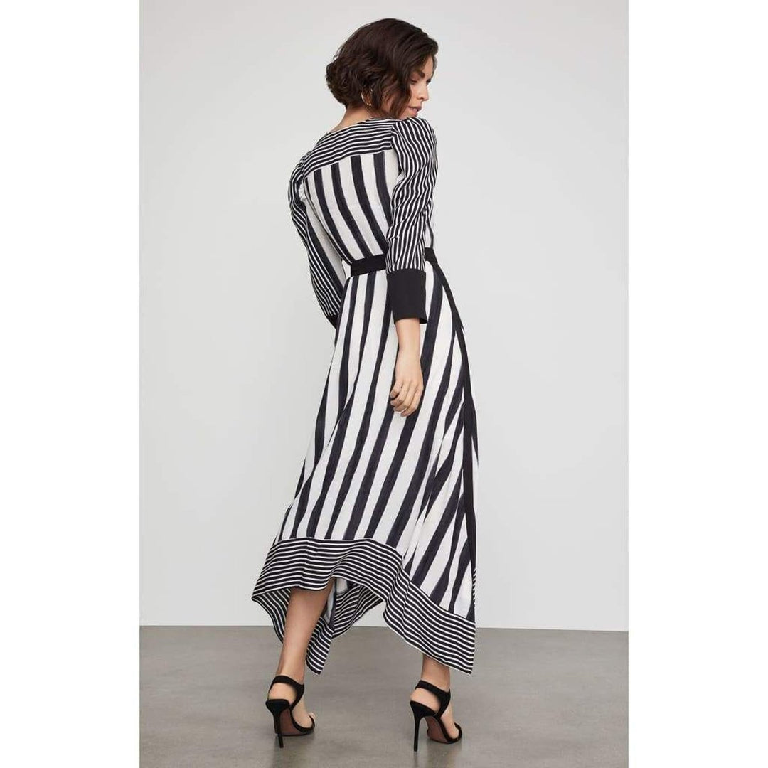 Costa Stripe Faux Wrap Dress