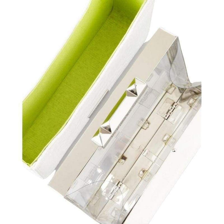 Crawford Lucite White Clutch with Shell