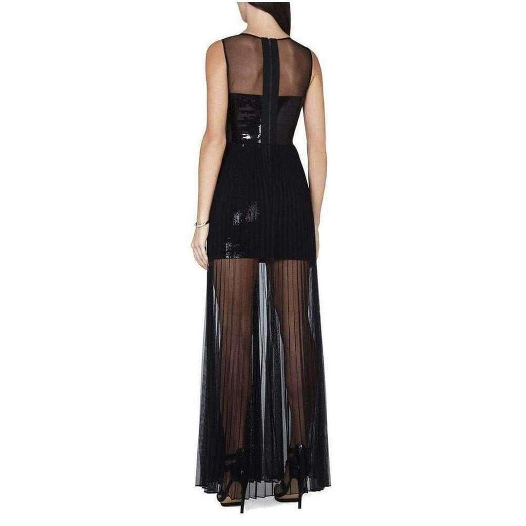Cynthia Sequinned Detail Pleated Gown