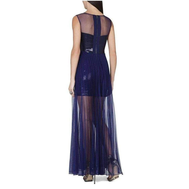 Cynthia Sequinned Detail Sunburst Pleated Gown