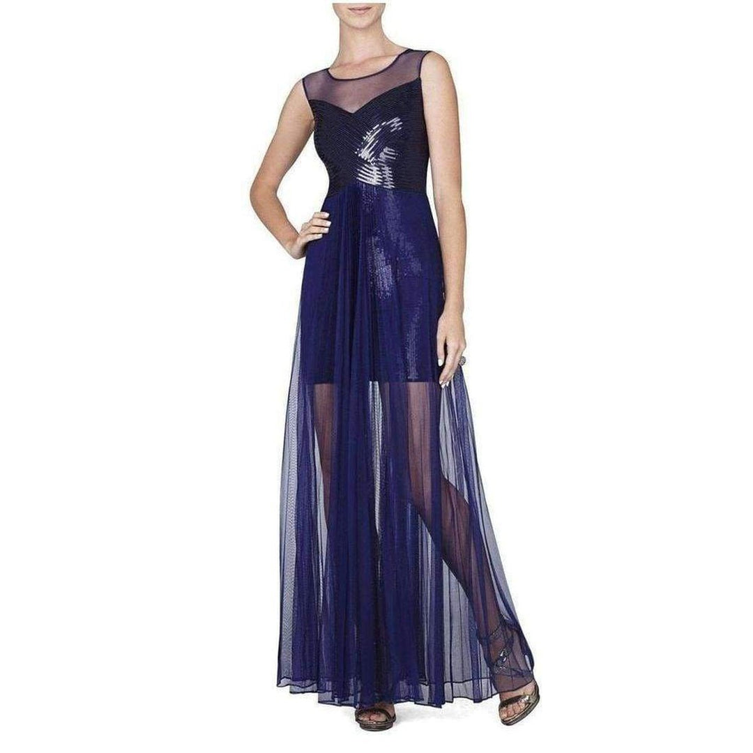 Cynthia Sequinned Detail Sunburst Pleated Gown