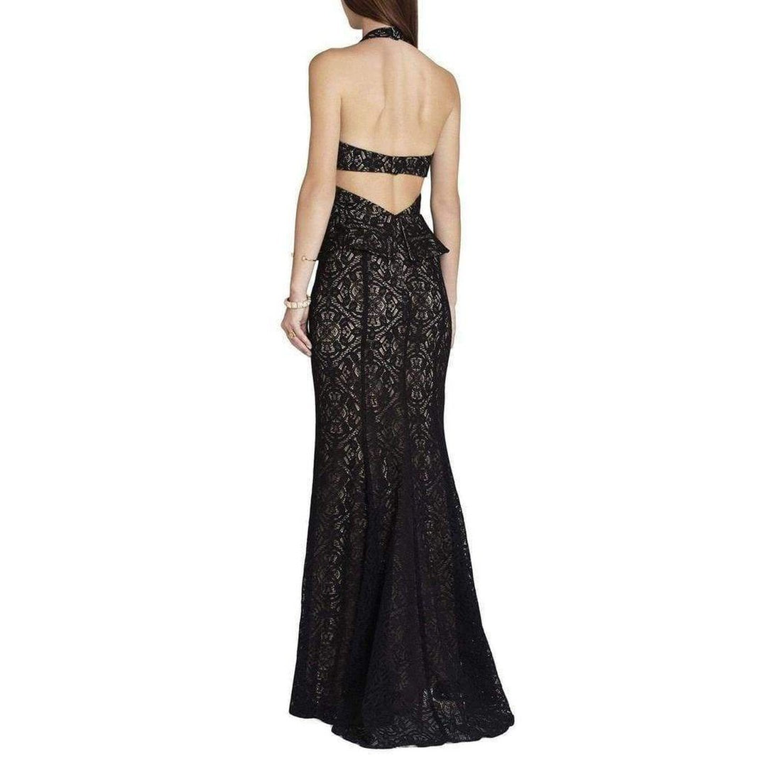 Daga Cutout Halter Black Gown Dress