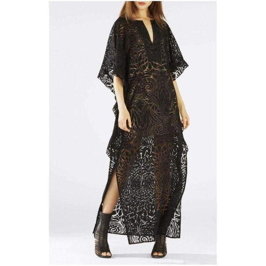 BCBGMAXAZRIA-Dameka Ruffled Long Kaftan Dress - Runway Catalog