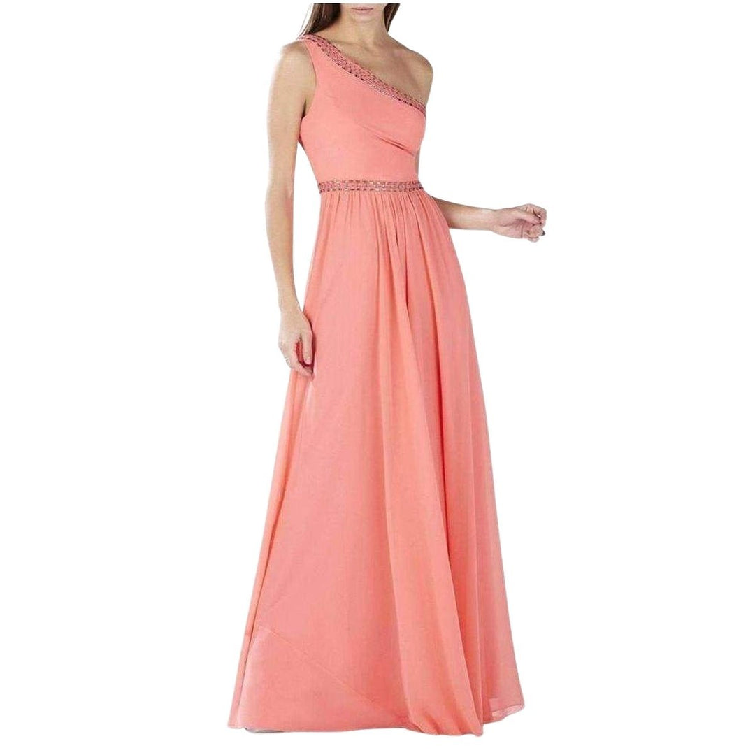 Daniele Coral One Shoulder Embellished Gown