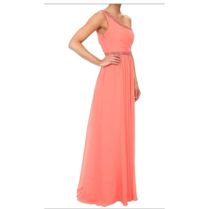 Daniele Coral One Shoulder Embellished Gown