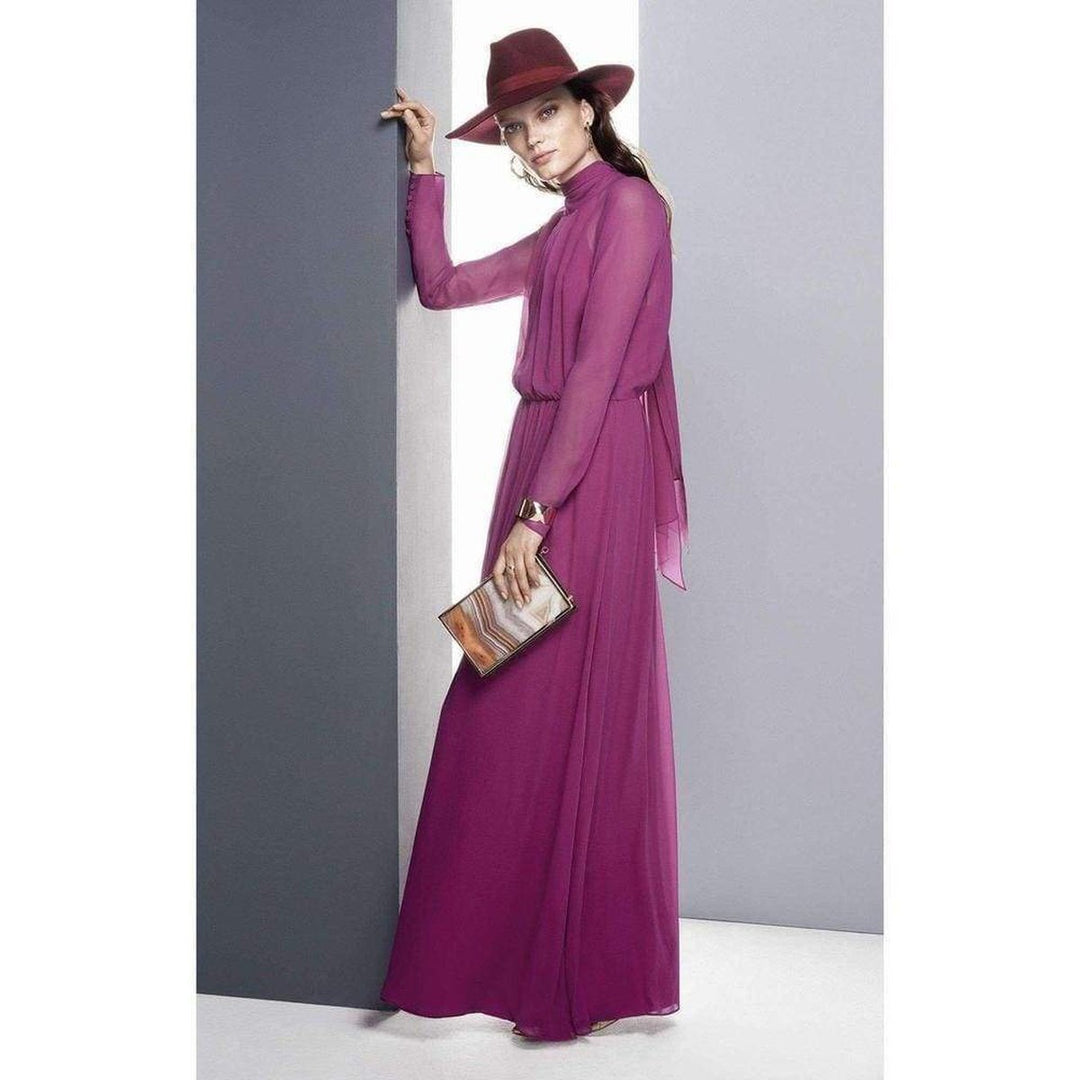 Darci Tie-Neck Silk Gown