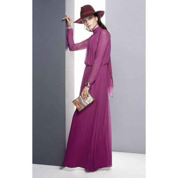 Darci Tie-Neck Silk Gown