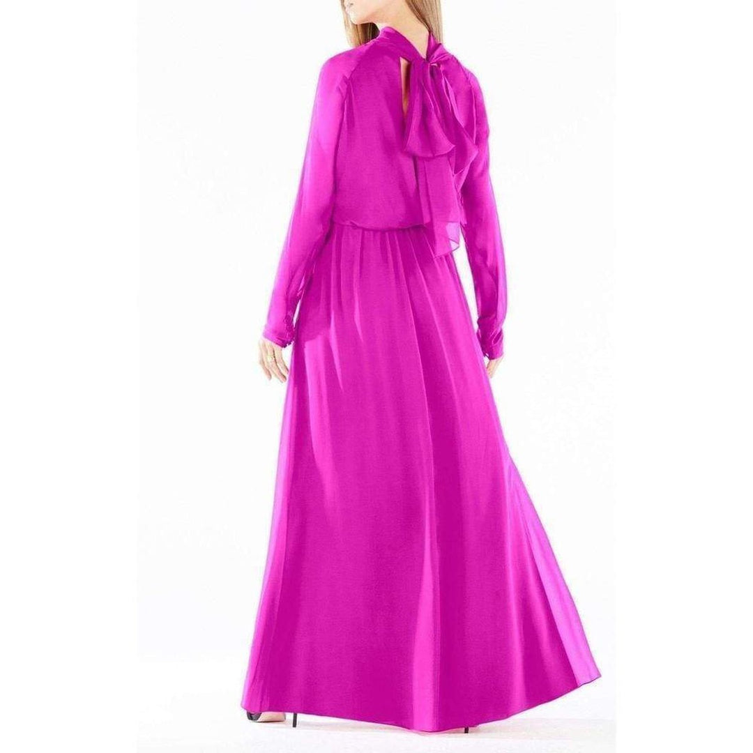 Darci Tie-Neck Silk Gown