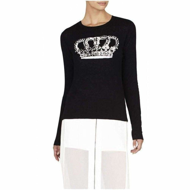 BCBGMAXAZRIA-Diane Reversible Crown Intarsia Top - Runway Catalog