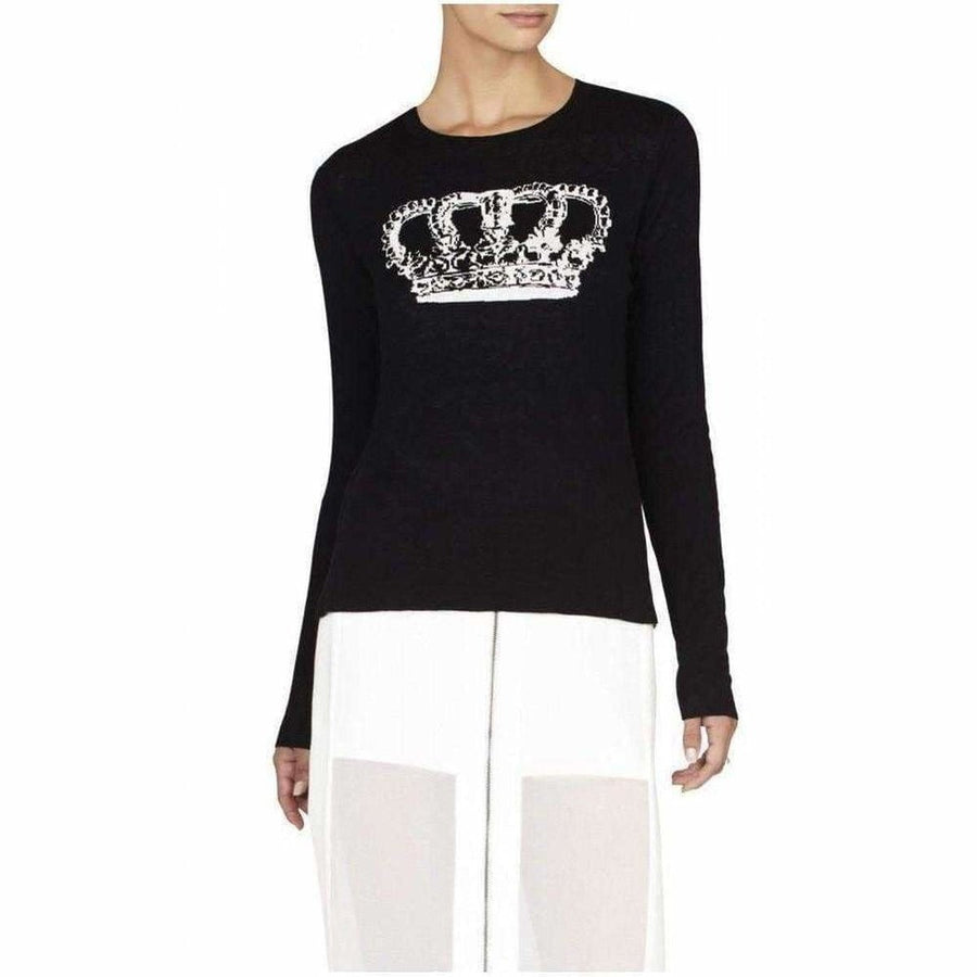 BCBGMAXAZRIA-Diane Reversible Crown Intarsia Top - Runway Catalog