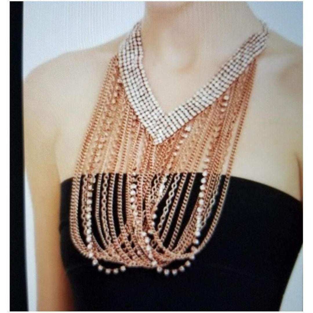 Draped Chain Rhinestone Necklace