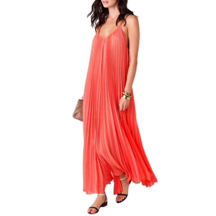 Edita Sunburst-Pleat Maxi Dress