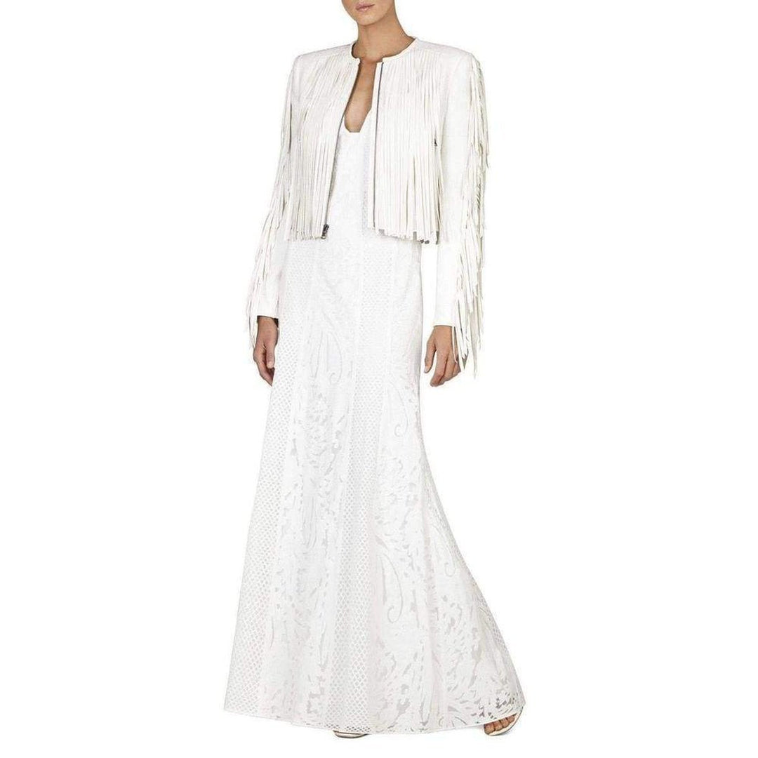 Elisia Sleeveless Lace Blocked Gown Dress