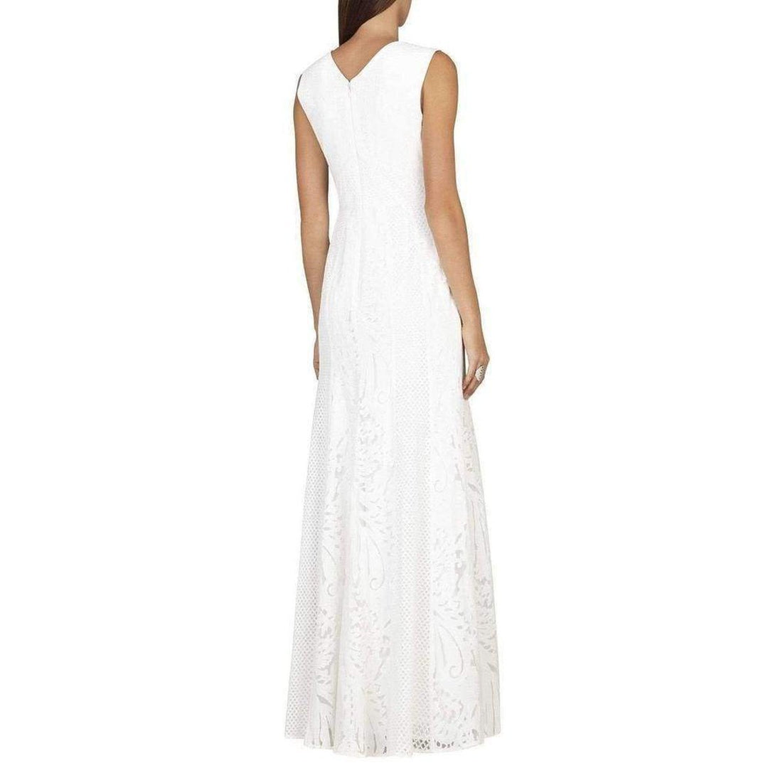 Elisia Sleeveless Lace Blocked Gown Dress