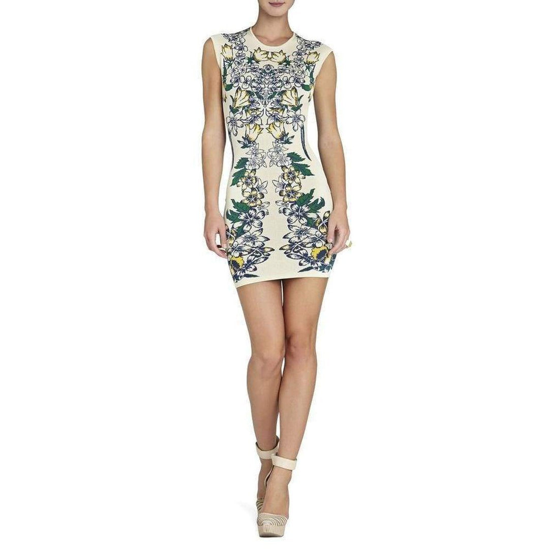 BCBGMAXAZRIA-Ellena Luxe Floral Jacquard Dress - Runway Catalog