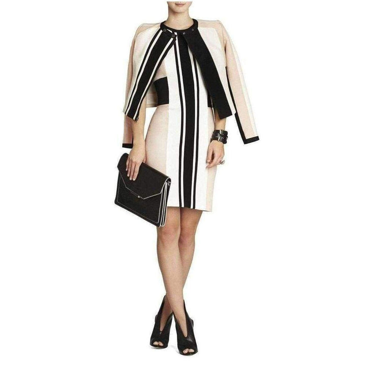 BCBGMAXAZRIA-Eloise Color-Blocked Sheath Dress - Runway Catalog