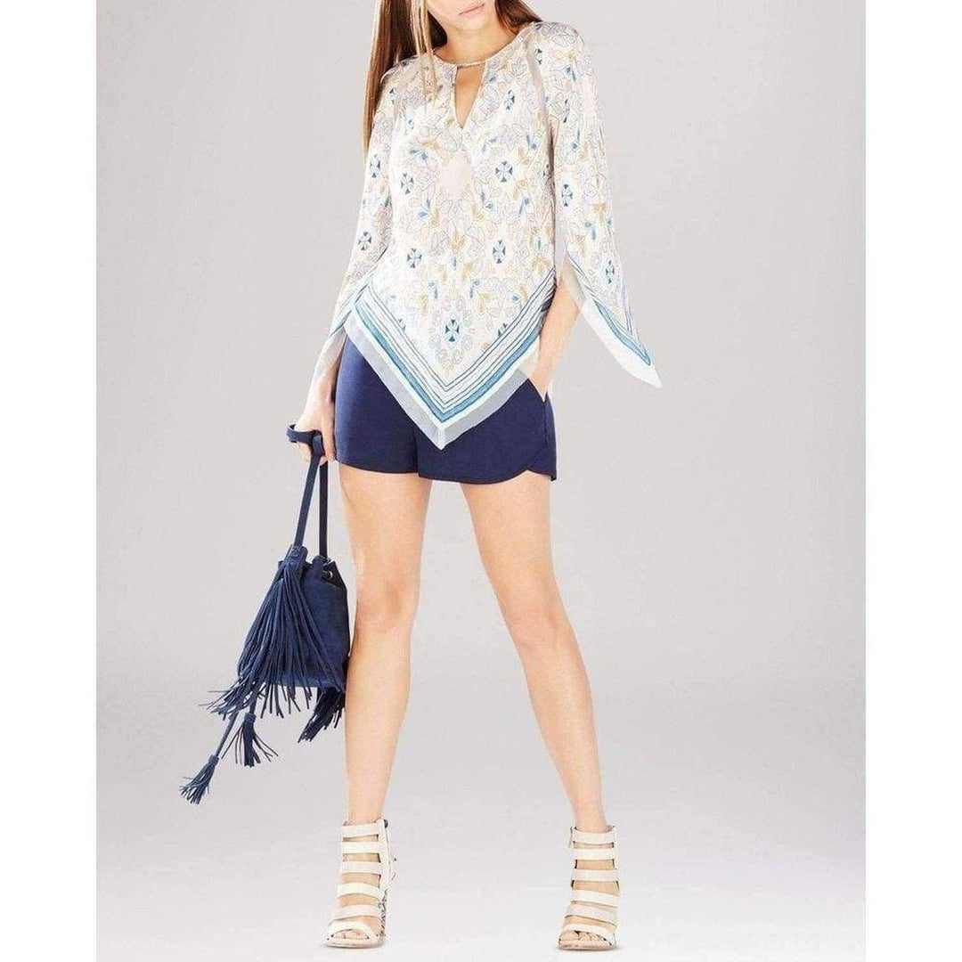 Elyza Print-Blocked Scarf Top