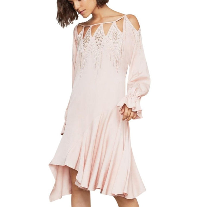 BCBGMAXAZRIA-Embellished Cutout-Neck Drop-Waist Dress - Runway Catalog
