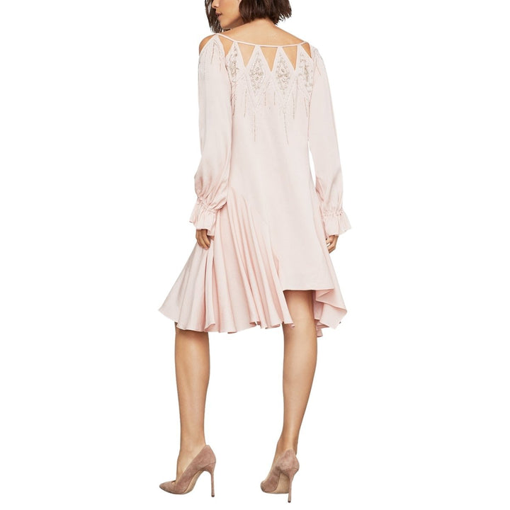 Embellished Cutout-Neck Drop-Waist Dress
