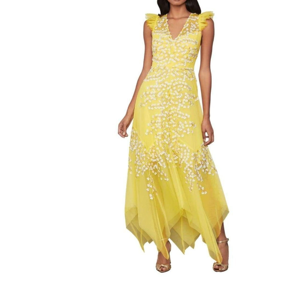 Embroidered Tulle Ruffle Dress