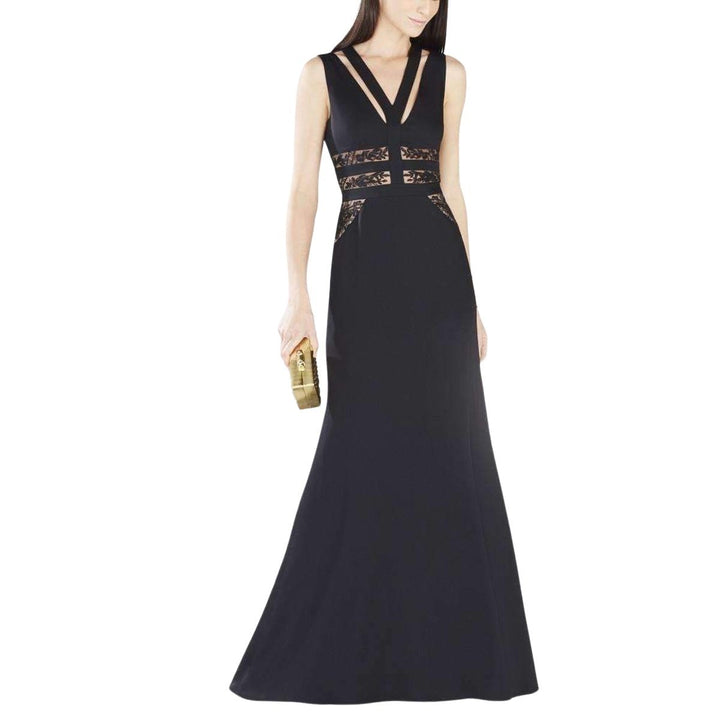 Emyli Lace Blocked V-Neck Dress