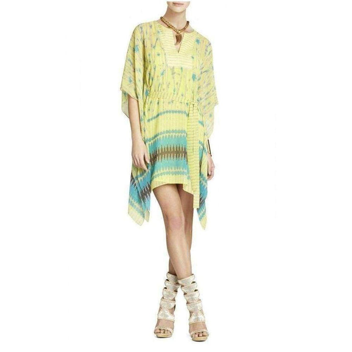 BCBGMAXAZRIA-Eva Scarf Print Lemongrass Dress - Runway Catalog