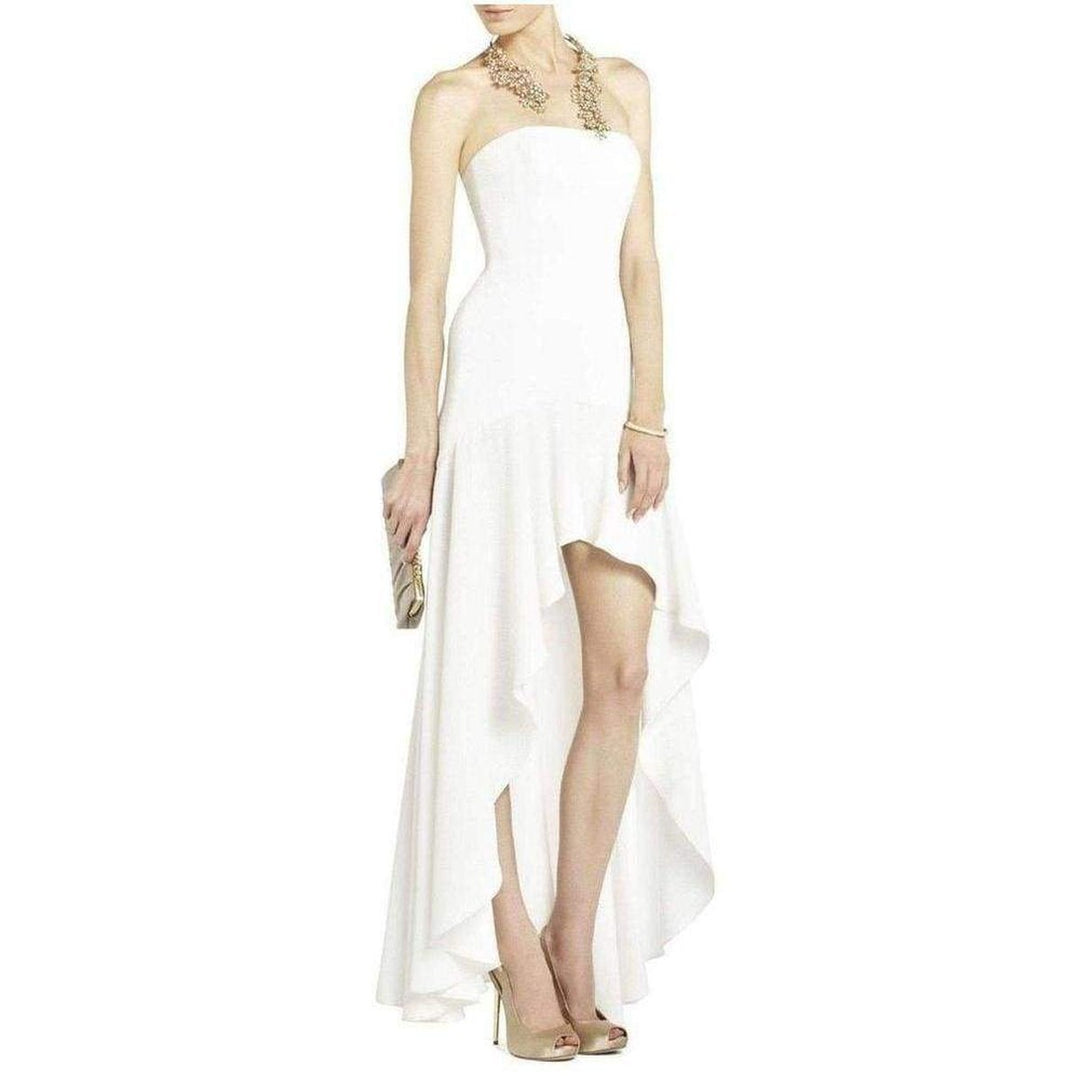 BCBGMAXAZRIA-Evangelina Fitted Strapless High-Low Dress UYS6V914-101 - Runway Catalog