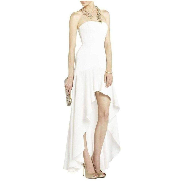 BCBGMAXAZRIA-Evangelina Fitted Strapless High-Low Dress UYS6V914-101 - Runway Catalog