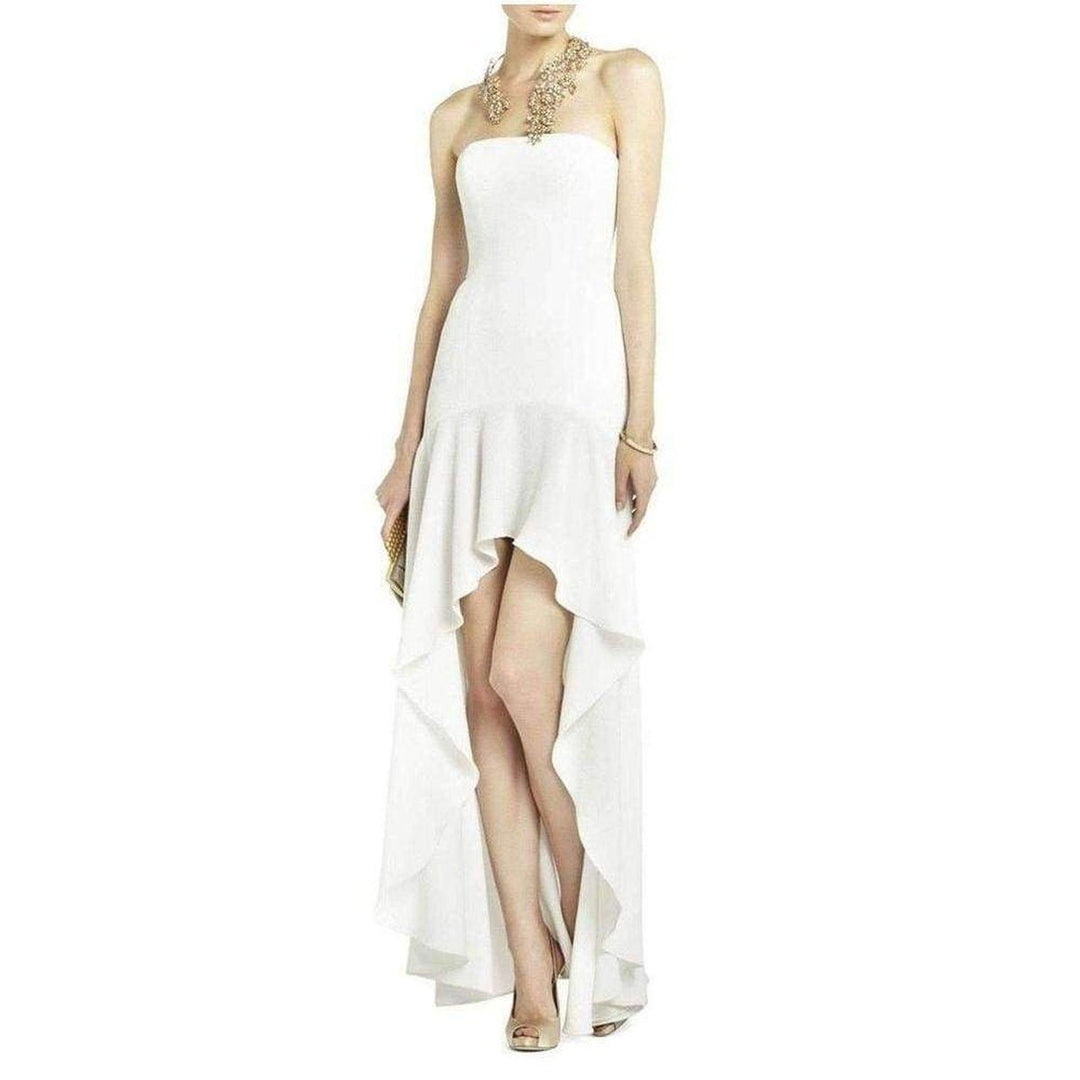 Evangelina Fitted Strapless High-Low Dress