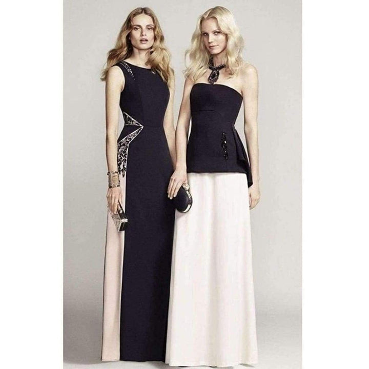 Evianna Color-Blocked Peplum Gown