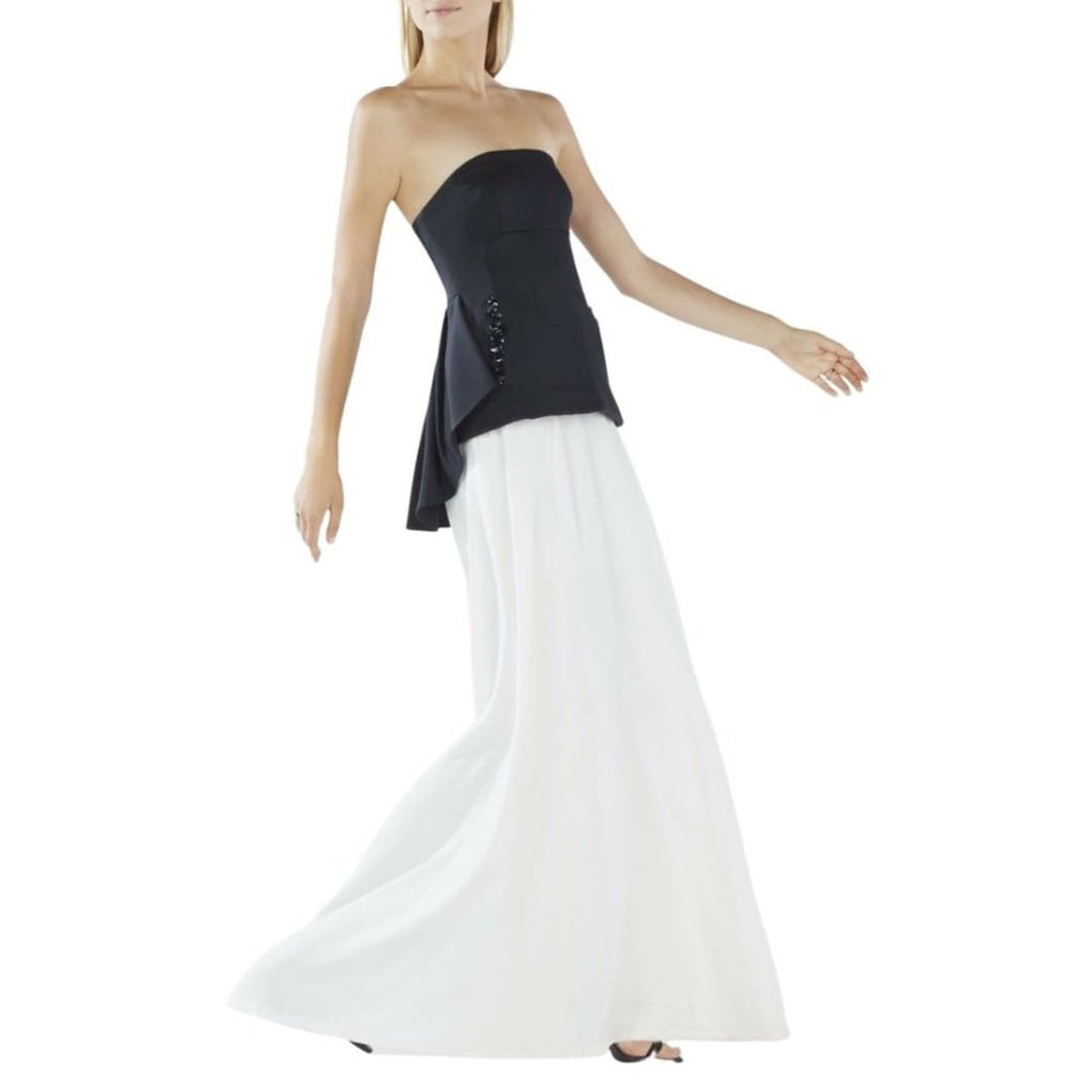 Evianna Color-Blocked Peplum Gown
