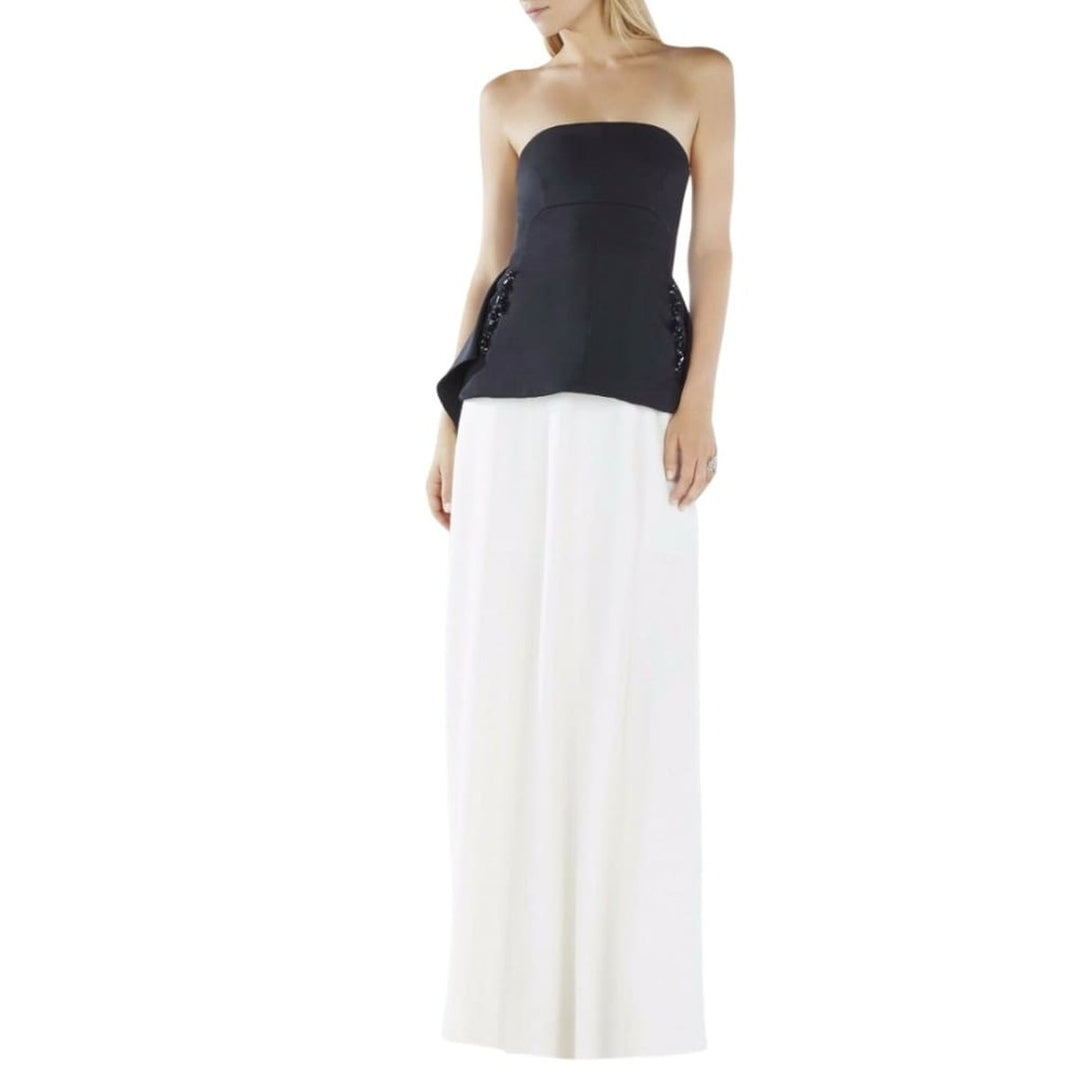 Evianna Color-Blocked Peplum Gown