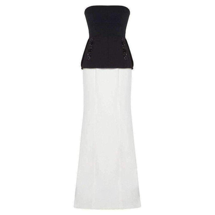 BCBGMAXAZRIA-Evianna Color-Blocked Peplum Gown - Runway Catalog