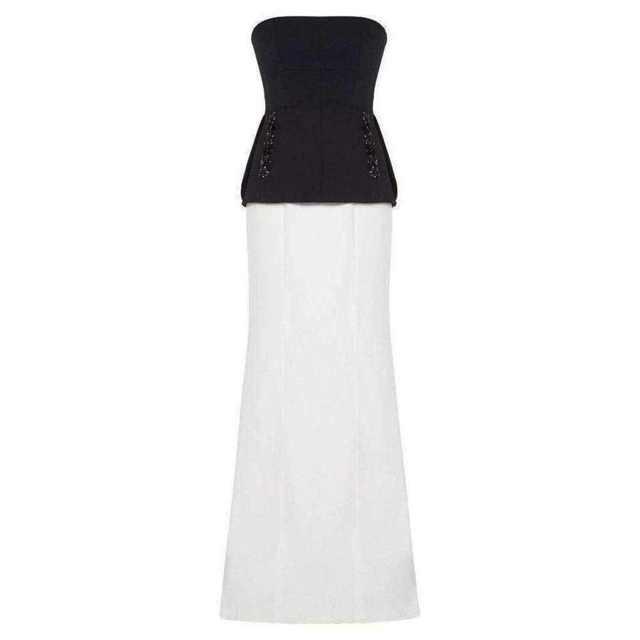 BCBGMAXAZRIA-Evianna Color-Blocked Peplum Gown - Runway Catalog