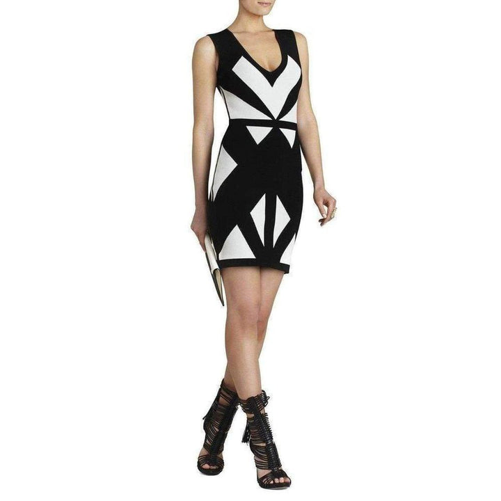 Evinna Geometric Jacquard Dress